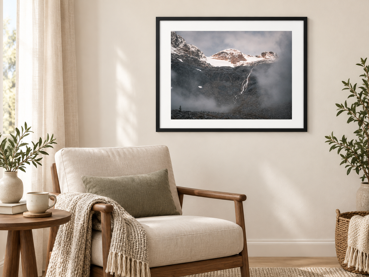 Room mockup of Cascade above an armchair beside a window.